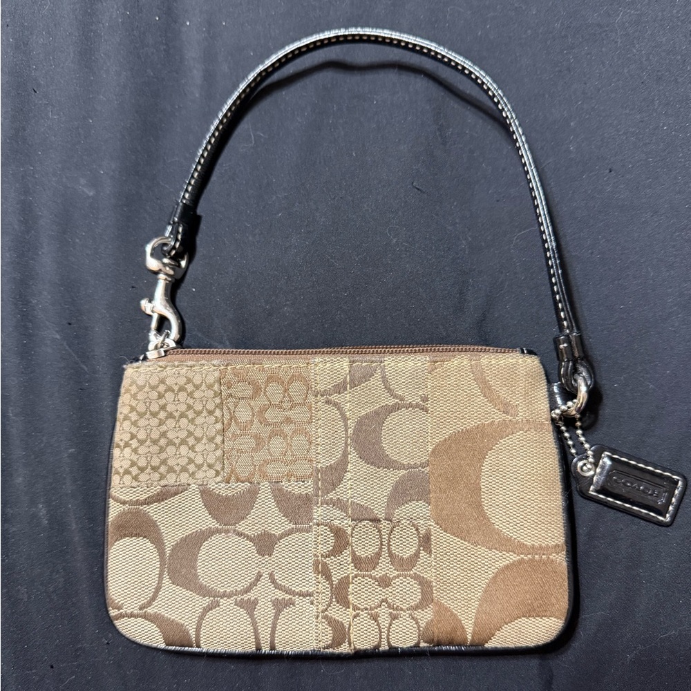 Coach Signature Monogram Wristlet